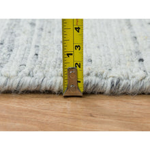 Load image into Gallery viewer, 2&#39;5&quot;x15&#39;9&quot; Ivory, Soft Pile, Plain Modern Striae Design, Pure Wool, Hand Loomed, Runner Oriental Rug FWR393426