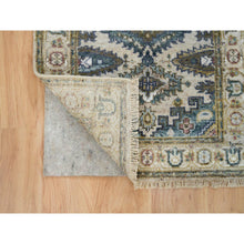 Load image into Gallery viewer, 2&#39;6&quot;x9&#39;10&quot; Ivory Soft Tones, Extra Soft Wool, Hand Knotted Reimagined Persian Viss Design, Soft &amp; Vibrant Pile, Runner, Oriental Rug FWR393438