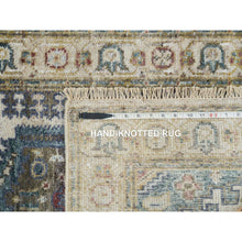 Load image into Gallery viewer, 2&#39;6&quot;x9&#39;10&quot; Ivory Soft Tones, Extra Soft Wool, Hand Knotted Reimagined Persian Viss Design, Soft &amp; Vibrant Pile, Runner, Oriental Rug FWR393438