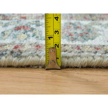 Load image into Gallery viewer, 2&#39;7&quot;x9&#39;9&quot; Ivory, Natural Wool, Shiraz Reimagined Unique Flower Rosettes Border Design, Runner, Hand Knotted, Sustainable Oriental Rug FWR393444
