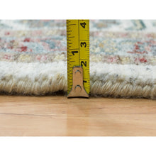 Load image into Gallery viewer, 6&#39;1&quot;x9&#39; Ivory, Shiraz Reimagined Unique Flower Rosettes Border Design, Thick And Plush Soft Pile, Natural Wool, Hand Knotted, Tone On Tone, Sustainable Oriental Rug FWR393462