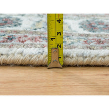 Load image into Gallery viewer, 4&#39;x5&#39;10&quot; Ivory, Shiraz Reimagined Unique Flower Rosettes Border Design, Vegetable Dyes, Natural Wool, Hand Knotted, Tone On Tone, Sustainable Oriental Rug FWR393468