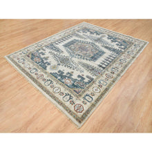 Load image into Gallery viewer, 8&#39;x10&#39; Ivory Soft Tones, Hand Knotted, Soft Pile, Reimagined Persian Viss Design, Pure Wool,  Oriental Rug FWR393504