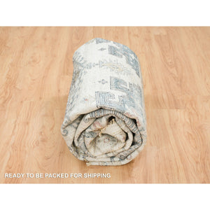 8'x10' Ivory Soft Tones, Hand Knotted, Soft Pile, Reimagined Persian Viss Design, Pure Wool,  Oriental Rug FWR393504