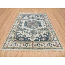 Load image into Gallery viewer, 7&#39;9&quot;x10&#39;4&quot; Ivory with Soft Tones, Natural Wool, Hand Knotted, Thick and Plush Soft Pile, Reimagined Persian Viss Design, Vegetable Dyes, Oriental Rug FWR393516