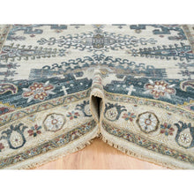 Load image into Gallery viewer, 7&#39;9&quot;x10&#39;4&quot; Ivory with Soft Tones, Natural Wool, Hand Knotted, Thick and Plush Soft Pile, Reimagined Persian Viss Design, Vegetable Dyes, Oriental Rug FWR393516