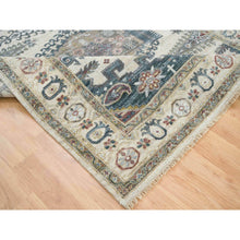 Load image into Gallery viewer, 7&#39;9&quot;x10&#39;4&quot; Ivory with Soft Tones, Natural Wool, Hand Knotted, Thick and Plush Soft Pile, Reimagined Persian Viss Design, Vegetable Dyes, Oriental Rug FWR393516