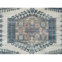 Load image into Gallery viewer, 7&#39;9&quot;x10&#39;4&quot; Ivory with Soft Tones, Natural Wool, Hand Knotted, Thick and Plush Soft Pile, Reimagined Persian Viss Design, Vegetable Dyes, Oriental Rug FWR393516