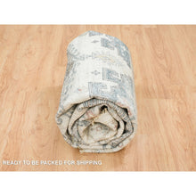Load image into Gallery viewer, 7&#39;9&quot;x10&#39;4&quot; Ivory with Soft Tones, Natural Wool, Hand Knotted, Thick and Plush Soft Pile, Reimagined Persian Viss Design, Vegetable Dyes, Oriental Rug FWR393516