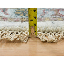 Load image into Gallery viewer, 9&#39;9&quot;x9&#39;9&quot; Ivory, Hand Knotted, Tone On Tone, Original Wool, Shiraz Reimagined Unique Flower Rosettes Border Design, Soft Pile, Round Sustainable Oriental Rug FWR393534