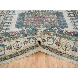 10'x14' Ivory With Soft Tones, Hand Knotted, Reimagined Persian Viss Design, Plush And Lush Soft Pile, 100% Wool, Natural Dyes, Oriental Rug FWR393570