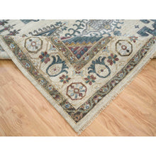 Load image into Gallery viewer, 10&#39;x14&#39; Ivory With Soft Tones, Hand Knotted, Reimagined Persian Viss Design, Plush And Lush Soft Pile, 100% Wool, Natural Dyes, Oriental Rug FWR393570