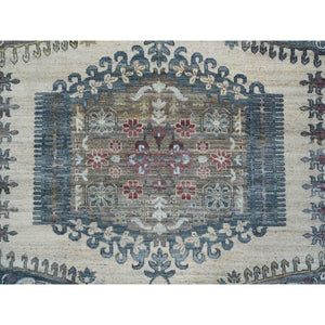 10'x14' Ivory With Soft Tones, Hand Knotted, Reimagined Persian Viss Design, Plush And Lush Soft Pile, 100% Wool, Natural Dyes, Oriental Rug FWR393570