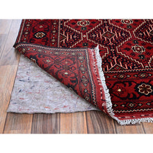 Load image into Gallery viewer, 5&#39;x6&#39;7&quot; Scarlet Red, Afghan Khamyab with All Over Geometric Pattern, Pure Wool, Vegetable Dyes, Hand Knotted, Oriental Rug 55 FWR3930