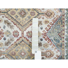 Load image into Gallery viewer, 2&#39;8&quot;x6&#39; Ivory, Organic Wool Hand Knotted, Shiraz Reimagined, Thick And Lush Soft Pile, Unique Flower Rosettes Border Design, Runner Sustainable Oriental Rug FWR393606