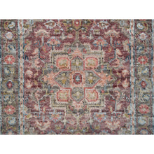 Load image into Gallery viewer, 2&#39;7&quot;x6&#39; Light Burgundy, Heriz Revival, Organic Wool, Hand Knotted, Runner, Soft To The Touch Pile Oriental Rug  FWR393612