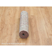 Load image into Gallery viewer, 2&#39;7&quot;x6&#39; Light Burgundy, Heriz Revival, Organic Wool, Hand Knotted, Runner, Soft To The Touch Pile Oriental Rug  FWR393612