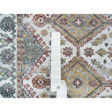 Load image into Gallery viewer, 2&#39;7&quot;x18&#39; Ivory, Extra Soft Wool, Hand Knotted, Thick and Plush, Shiraz Reimagined Unique Flower Rosettes Border Design, Tone on Tone, Natural Dyes, XL Runner, Oriental Rug FWR393660