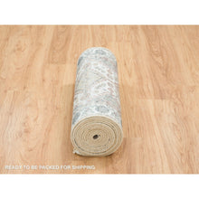 Load image into Gallery viewer, 2&#39;7&quot;x18&#39; Ivory, Extra Soft Wool, Hand Knotted, Thick and Plush, Shiraz Reimagined Unique Flower Rosettes Border Design, Tone on Tone, Natural Dyes, XL Runner, Oriental Rug FWR393660