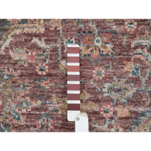 Load image into Gallery viewer, 8&#39;x8&#39; Light Burgundy, Vegetable Dyes, Soft Wool, Heriz Revival, Thick And Plush, Hand Knotted, Round Oriental Rug FWR393672