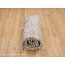 Load image into Gallery viewer, 8&#39;x8&#39; Light Burgundy, Vegetable Dyes, Soft Wool, Heriz Revival, Thick And Plush, Hand Knotted, Round Oriental Rug FWR393672