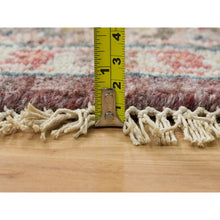 Load image into Gallery viewer, 8&#39;x8&#39; Light Burgundy, Vegetable Dyes, Soft Wool, Heriz Revival, Thick And Plush, Hand Knotted, Round Oriental Rug FWR393672