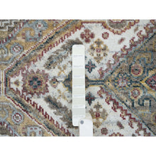 Load image into Gallery viewer, 5&#39;10&quot;x5&#39;10&quot; Ivory, Shiraz Reimagined Unique Flower Rosettes Border Design, Soft Pile, Soft Wool Hand Knotted, Tone On Tone, Round Sustainable Oriental Rug FWR393690