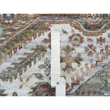 Load image into Gallery viewer, 9&#39;10&quot;x10&#39; Ivory, Natural Dyes, Tone On Tone, Extra Soft Wool, Hand Knotted Shiraz Reimagined Unique Flower Rosettes Border Design, Soft &amp; Vibrant Pile, Oriental Rug FWR393708