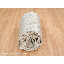 Load image into Gallery viewer, 12&#39;x17&#39;10&quot; Ivory, Organic Wool Hand Knotted, Shiraz Reimagined, Soft And Vibrant Pile, Unique Flower Rosettes Border Design, Oversize Sustainable Oriental Rug FWR393726