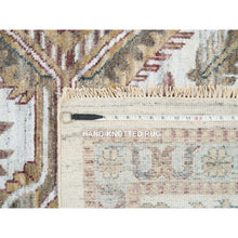 Load image into Gallery viewer, 12&#39;x17&#39;10&quot; Ivory, Organic Wool Hand Knotted, Shiraz Reimagined, Soft And Vibrant Pile, Unique Flower Rosettes Border Design, Oversize Sustainable Oriental Rug FWR393726