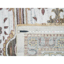 Load image into Gallery viewer, 13&#39;9&quot;x15&#39;10&quot; Ivory, Hand Knotted, Natural Dyes, 100% Wool, Shiraz Reimagined, Thick And Plush, Unique Flower Rosettes Border Design, Oversize Sustainable Oriental Rug FWR393732