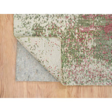 Load image into Gallery viewer, 9&#39;x11&#39;10&quot; Spring Green, All Wool, Thick And Plush, Tone On Tone, Hand Knotted, Pastel Colors Dripping Clouds Design, Modern Rug FWR393738