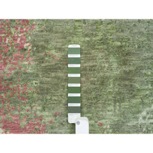 Load image into Gallery viewer, 9&#39;x11&#39;10&quot; Spring Green, All Wool, Thick And Plush, Tone On Tone, Hand Knotted, Pastel Colors Dripping Clouds Design, Modern Rug FWR393738