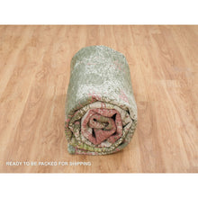 Load image into Gallery viewer, 9&#39;x11&#39;10&quot; Spring Green, All Wool, Thick And Plush, Tone On Tone, Hand Knotted, Pastel Colors Dripping Clouds Design, Modern Rug FWR393738