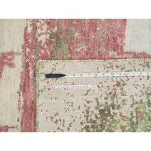 Load image into Gallery viewer, 9&#39;x11&#39;10&quot; Spring Green, All Wool, Thick And Plush, Tone On Tone, Hand Knotted, Pastel Colors Dripping Clouds Design, Modern Rug FWR393738