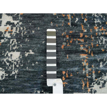 Load image into Gallery viewer, 9&#39;3&quot;x11&#39;9&quot; Black and Orange, Soft and Luxurious, Abstract with Curvilinear Motif, All Wool, Tone on Tone, Hand Knotted, Dense Weave, Modern Rug FWR393744