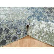 Load image into Gallery viewer, 8&#39;x9&#39;10&quot; Gray And Blue, Wool And Silk, The Honeycomb Award Winning Design, Hand Knotted, Oriental Rug FWR393750