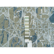 Load image into Gallery viewer, 8&#39;x9&#39;10&quot; Gray And Blue, Wool And Silk, The Honeycomb Award Winning Design, Hand Knotted, Oriental Rug FWR393750