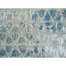 Load image into Gallery viewer, 8&#39;x9&#39;10&quot; Gray And Blue, Wool And Silk, The Honeycomb Award Winning Design, Hand Knotted, Oriental Rug FWR393750