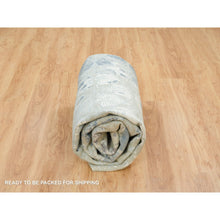 Load image into Gallery viewer, 8&#39;x9&#39;10&quot; Gray And Blue, Wool And Silk, The Honeycomb Award Winning Design, Hand Knotted, Oriental Rug FWR393750