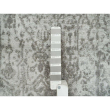 Load image into Gallery viewer, 2&#39;5&quot;x22&#39; Gray, Broken Persian Design, Hand Knotted, Wool And Pure Silk, Dense Weave, Tone On Tone, Xl Runner, Oriental Rug FWR393768