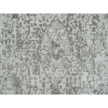 Load image into Gallery viewer, 2&#39;5&quot;x22&#39; Gray, Broken Persian Design, Hand Knotted, Wool And Pure Silk, Dense Weave, Tone On Tone, Xl Runner, Oriental Rug FWR393768