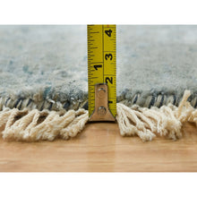 Load image into Gallery viewer, 9&#39;10&quot;x9&#39;10&quot; Blue-teal Persian Tabriz Broken Design Wool And Silk, Soft Pile, Hand Knotted Round Oriental Rug FWR393780