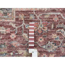 Load image into Gallery viewer, 9&#39;7&quot;x9&#39;7&quot; Light Burgundy, Heriz Revival, Thick And Plush Soft Pile, Vegetable Dyes, Natural Wool, Hand Knotted, Round Oriental Rug FWR393798