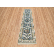 Load image into Gallery viewer, 2&#39;7&quot;x11&#39;10&quot; Ivory, Soft &amp; Vibrant Pile, Soft Wool, Hand Knotted, Tone On Tone, Natural Dyes, Reimagined Persian Viss Design, Runner, Oriental Rug FWR393804