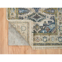 Load image into Gallery viewer, 2&#39;7&quot;x11&#39;10&quot; Ivory, Soft &amp; Vibrant Pile, Soft Wool, Hand Knotted, Tone On Tone, Natural Dyes, Reimagined Persian Viss Design, Runner, Oriental Rug FWR393804