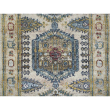 Load image into Gallery viewer, 2&#39;7&quot;x11&#39;10&quot; Ivory, Soft &amp; Vibrant Pile, Soft Wool, Hand Knotted, Tone On Tone, Natural Dyes, Reimagined Persian Viss Design, Runner, Oriental Rug FWR393804