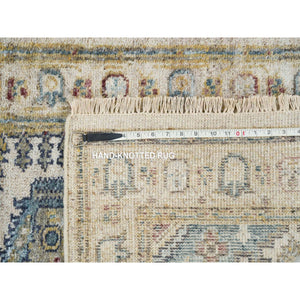 2'7"x11'10" Ivory, Soft & Vibrant Pile, Soft Wool, Hand Knotted, Tone On Tone, Natural Dyes, Reimagined Persian Viss Design, Runner, Oriental Rug FWR393804