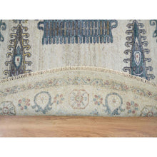 Load image into Gallery viewer, 9&#39;9&quot;x9&#39;9&quot; Ivory, Extra Soft Wool, Hand Knotted, Thick And Plush, Reimagined Persian Viss Design, Tone On Tone, Natural Dyes, Round, Oriental Rug FWR393816