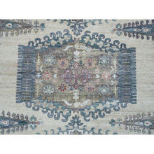 Load image into Gallery viewer, 9&#39;9&quot;x9&#39;9&quot; Ivory, Extra Soft Wool, Hand Knotted, Thick And Plush, Reimagined Persian Viss Design, Tone On Tone, Natural Dyes, Round, Oriental Rug FWR393816
